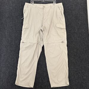 Columbia Titanium Silver Ridge Convertible Pants Men's XXL Khaki Omni-Dry Cargo